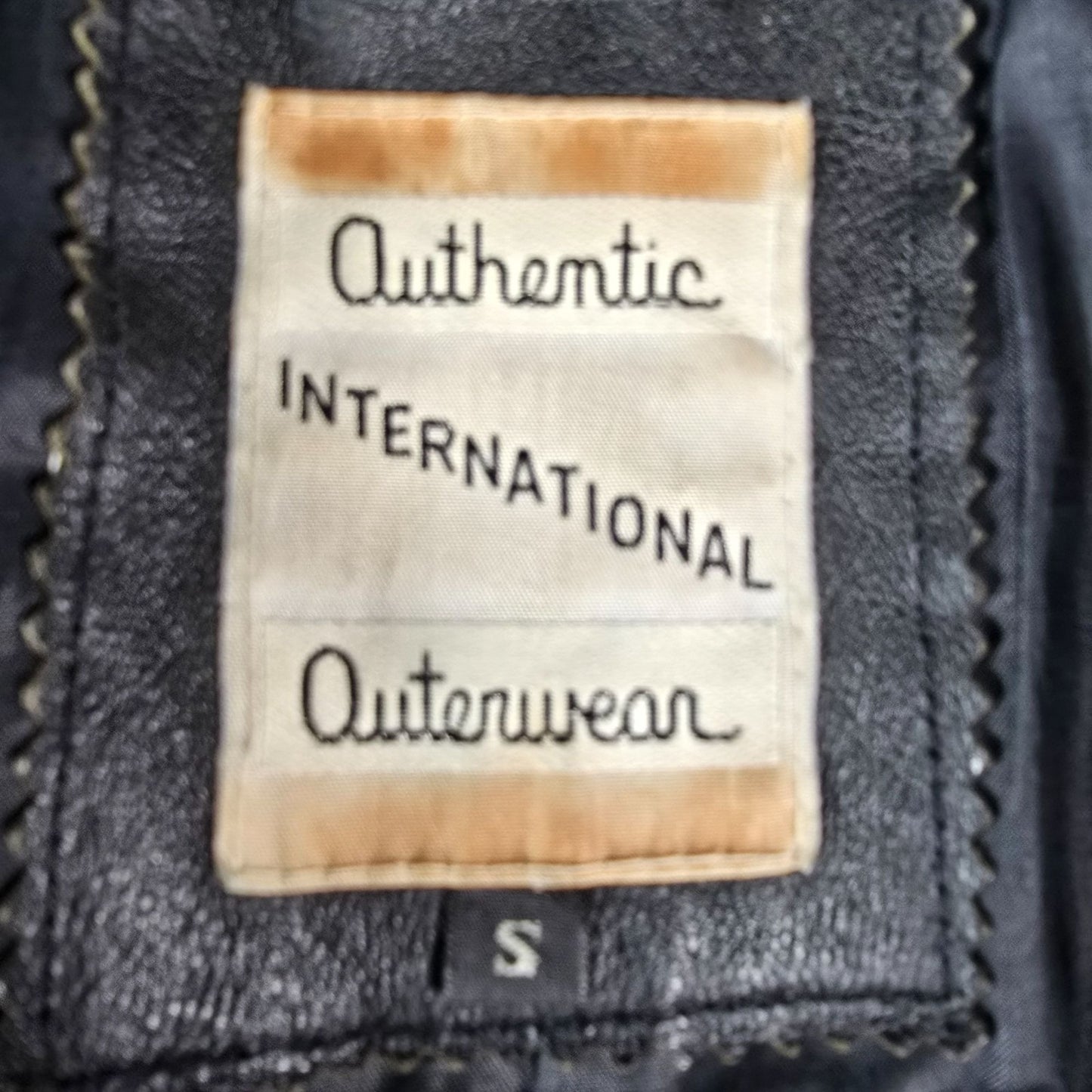 Vintage 1990s Authentic International Outerwear Embossed Leather Jacket (S)