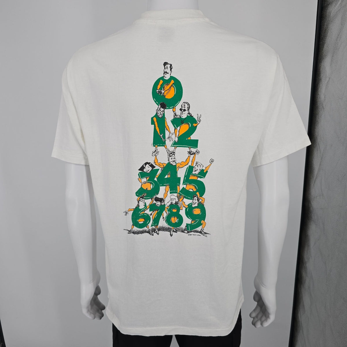 Vintage 1990s Hanes Beefy-T White Texas Lottery Pick 3 Promo T-Shirt (L)