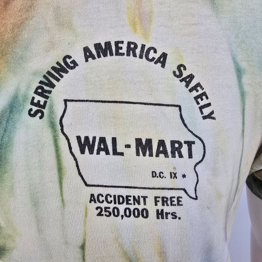Vintage 1980s Walmart Distribution Center Mount Pleasant, IA Tie-Dye T-Shirt (M)