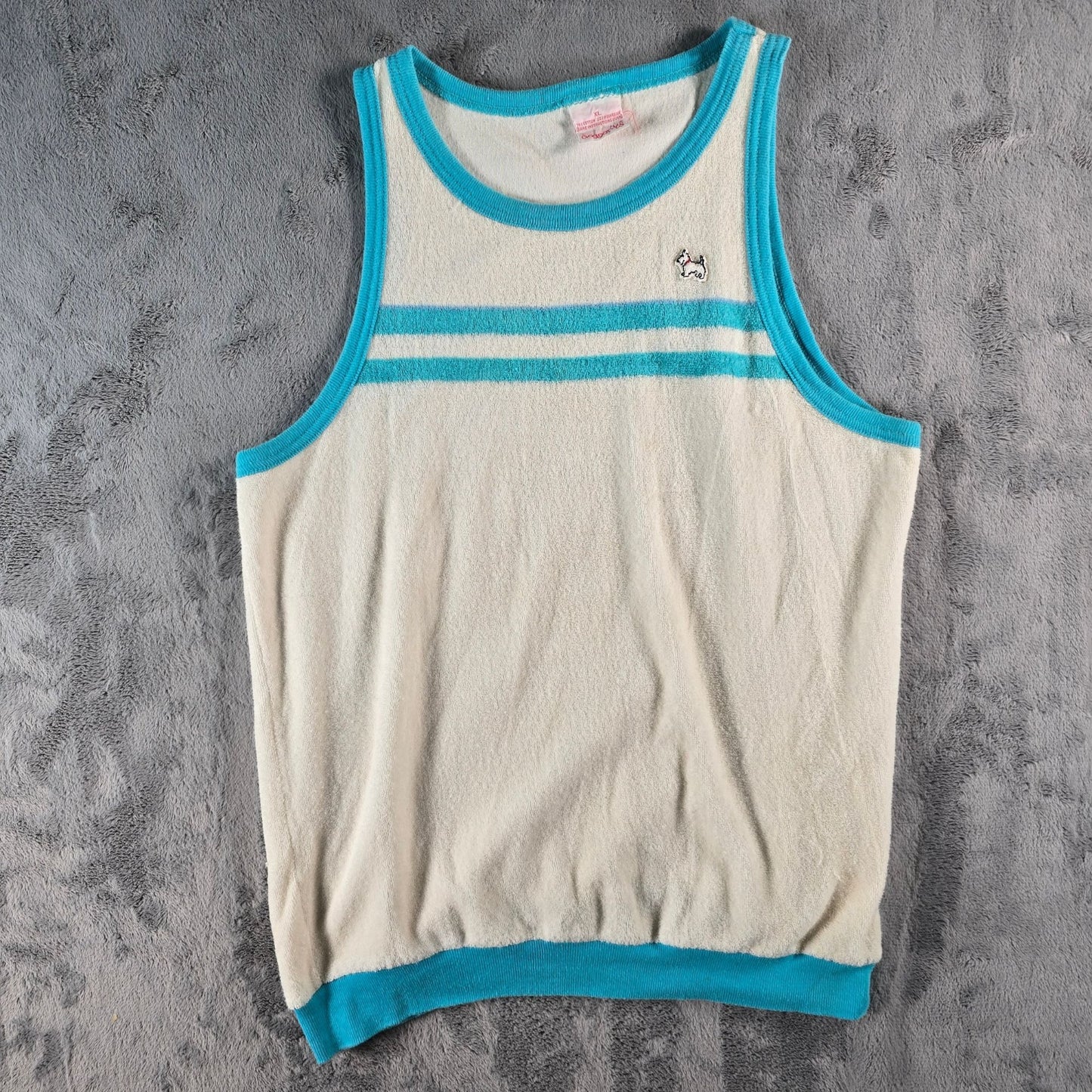 Vintage 1970s Doggon'its Women's Sleeveless Pullover Terry Cloth Tank Top (M)