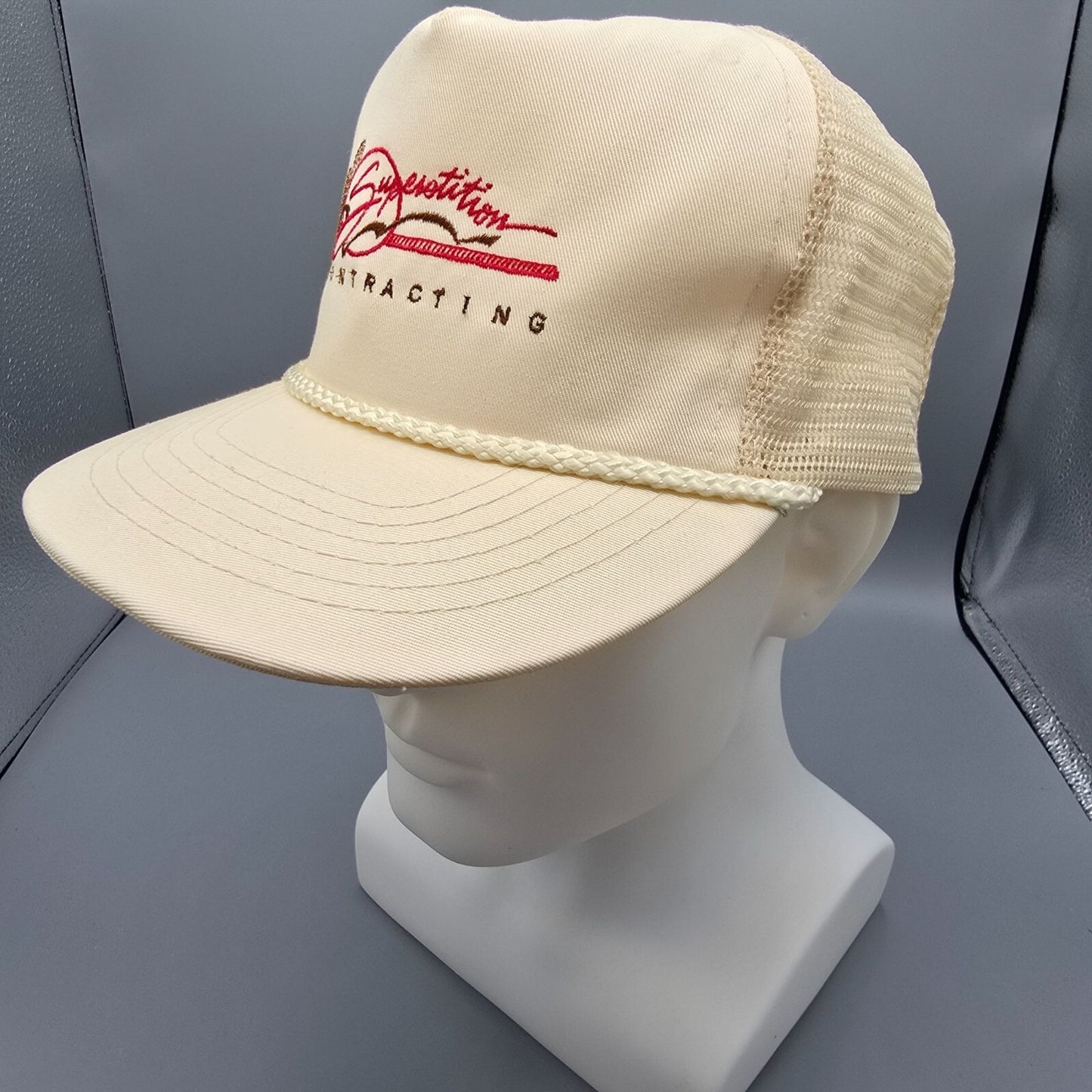 VTG Superstition Contracting Arizona Five-Panel Twill Front Beige Trucker Hat
