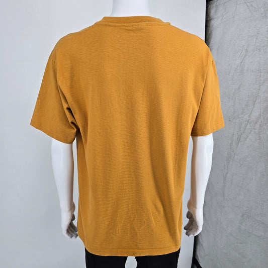 Vintage 1990s Anvil Mustard Yellow Chicago Paisley "C" Souvenir T-Shirt (L/XL)