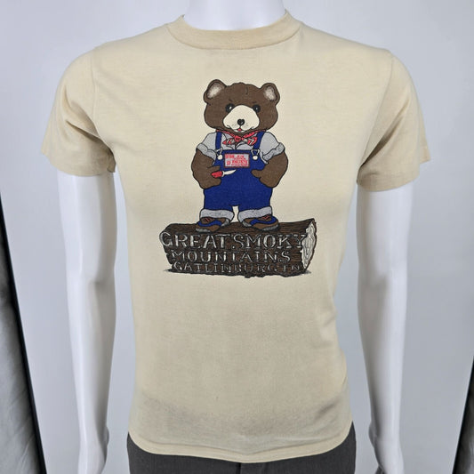 Vintage 1980s Great Smoky Mountains Gatlinburg, TN Bear Graphic T-Shirt (S)