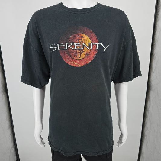 Vintage 2000s M&O Knits HeavyWeight Serenity Firefly Movie T-Shirt (XXL) *Flaws