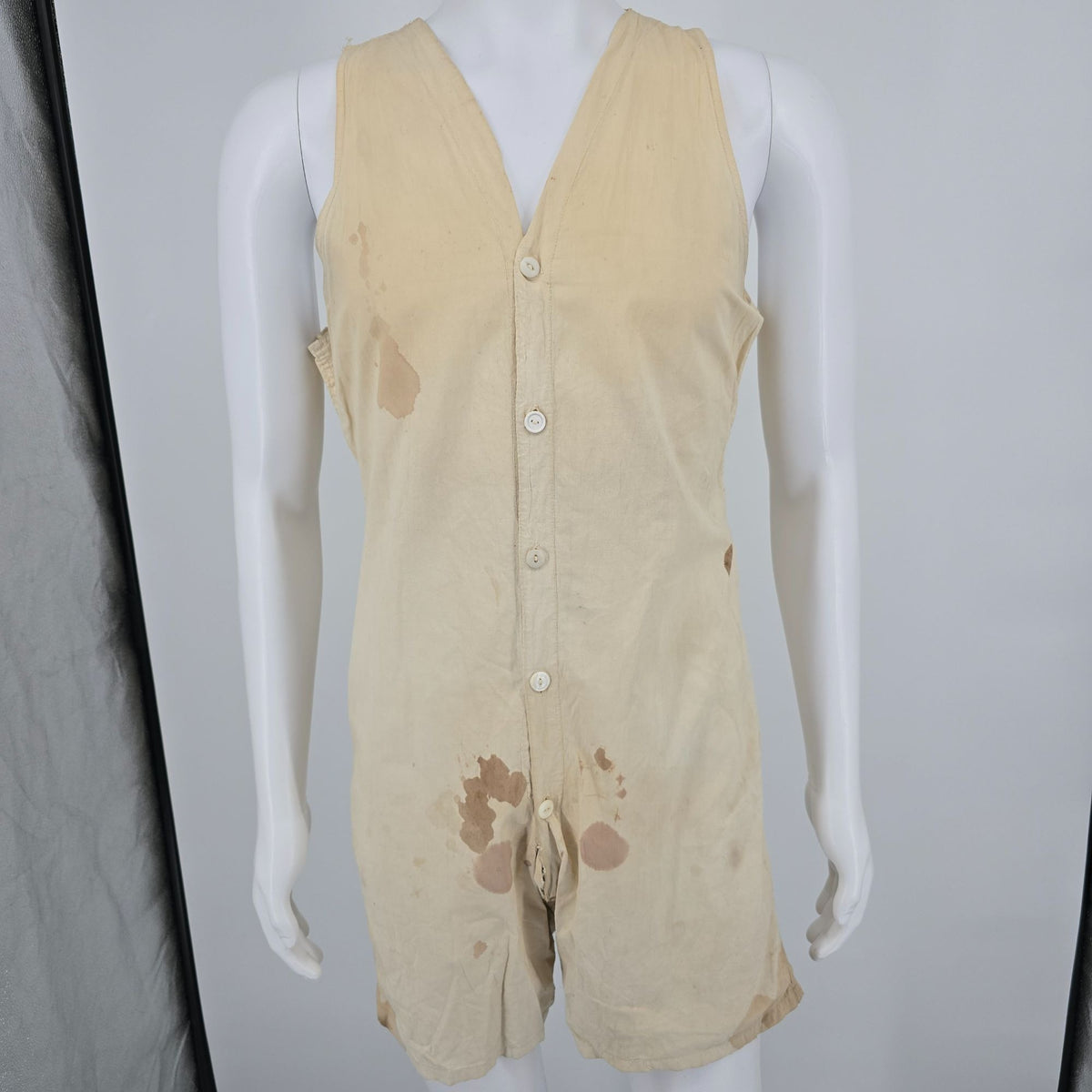 Vintage 1920s Police and Firemen Sleeveless Athletic Union Suit (M) *Damaged