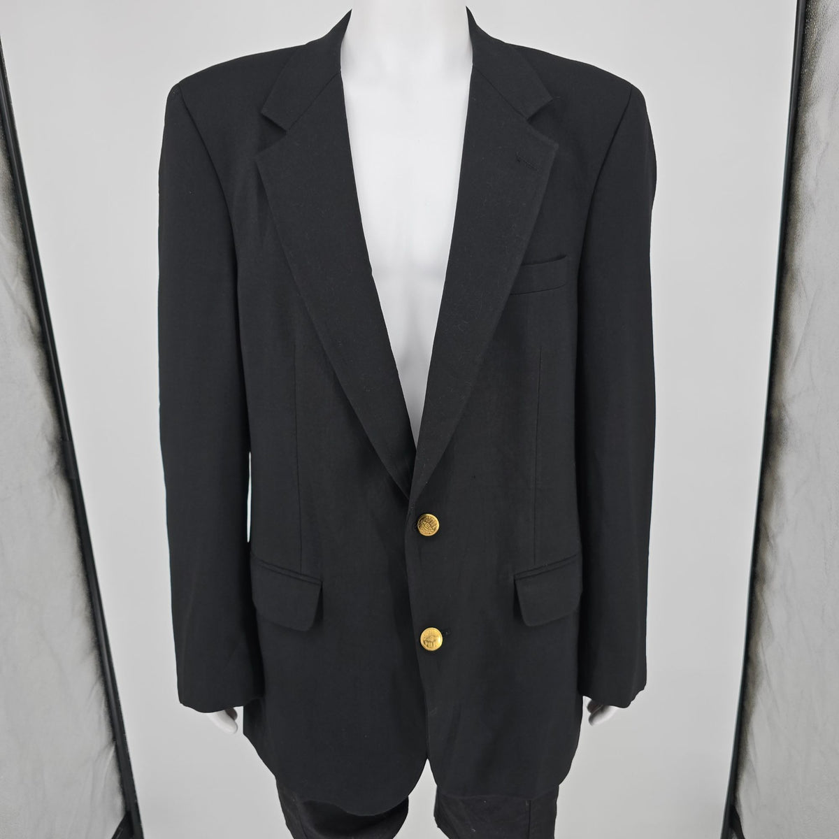 Vintage 1980s Christian Dior Monsieur Black Cambridge Police Blazer (42L) *Flaws