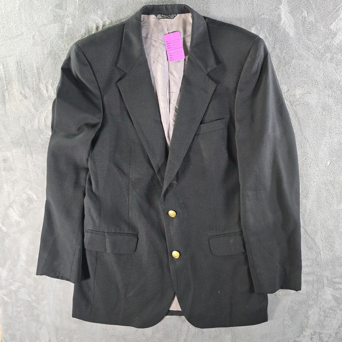 Vintage 1980s Christian Dior Monsieur Black Cambridge Police Blazer (42L) *Flaws