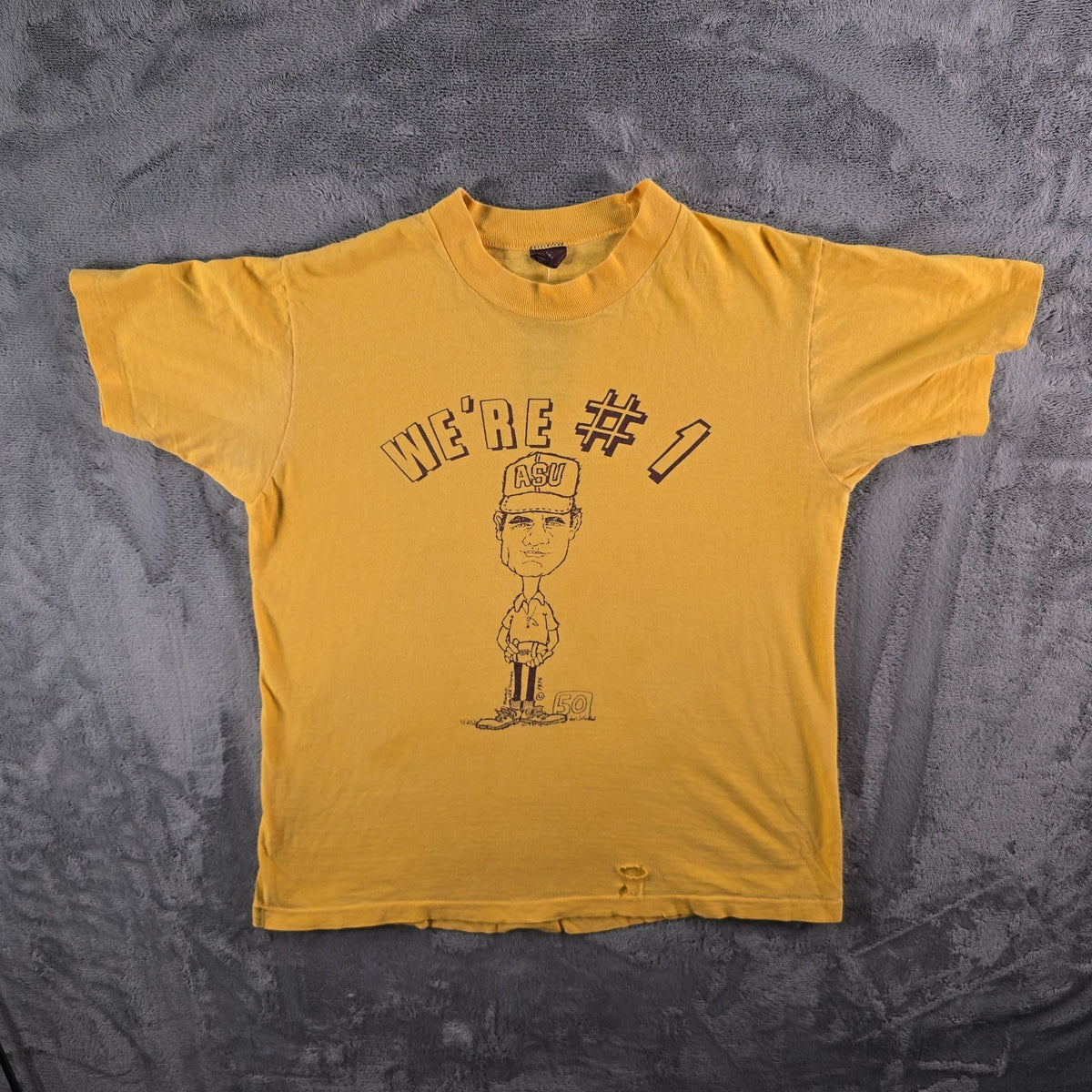 Vintage 1976 Arizona State University Frank Kush ASU Football Promo T-Shirt (M)