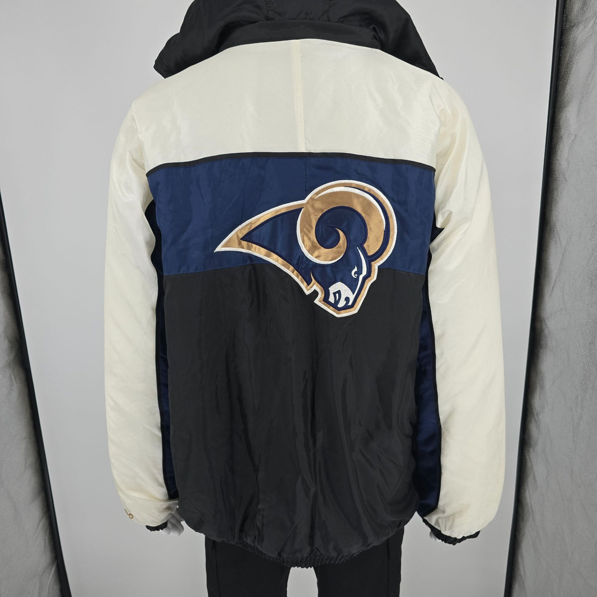 Vintage Y2K NFL St. Louis Rams Hooded Full-Zip Nylon Color Block Jacket (XXL)