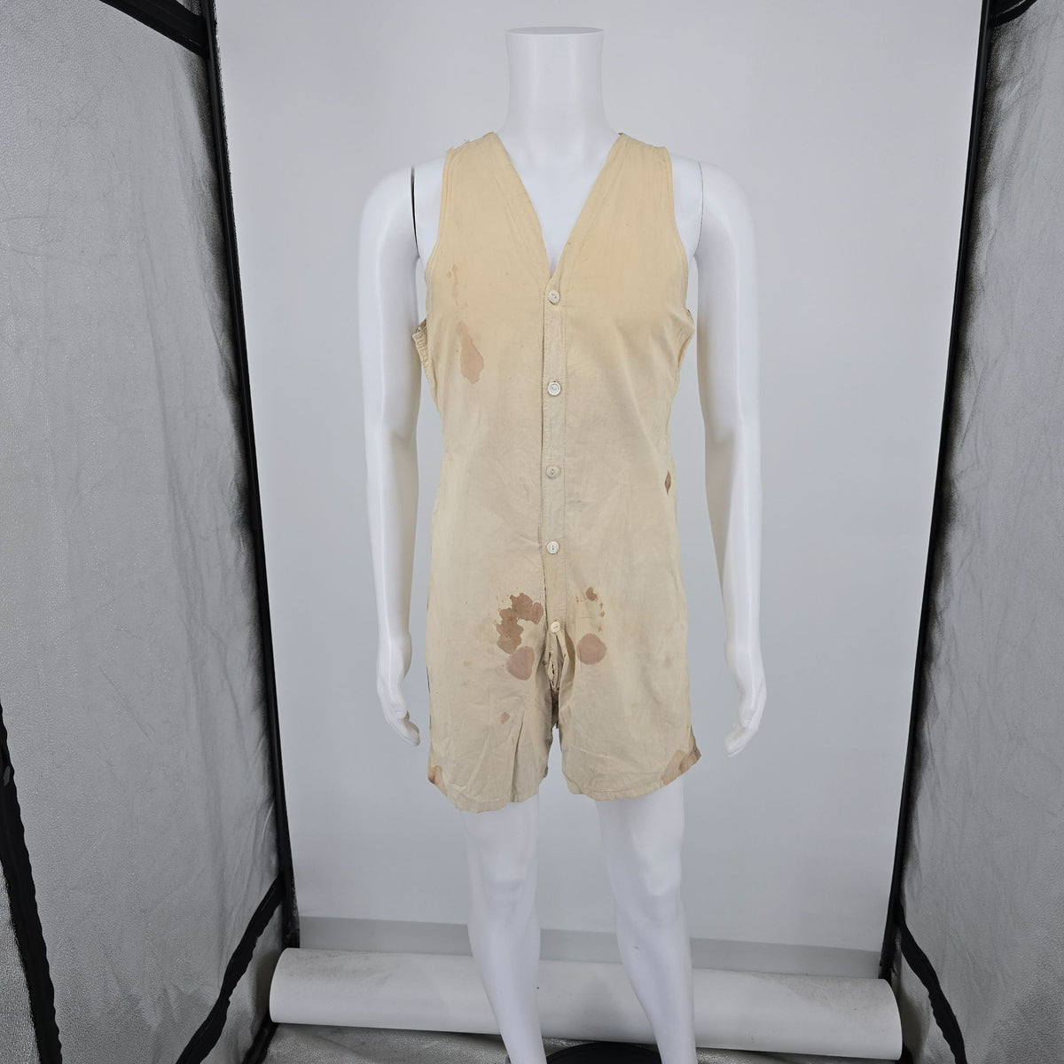 Vintage 1920s Police and Firemen Sleeveless Athletic Union Suit (M) *Damaged