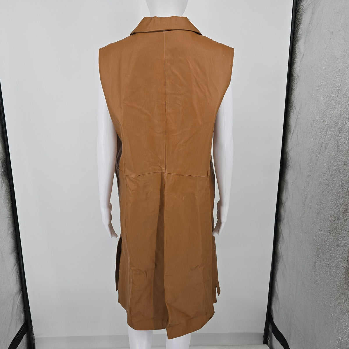 Vintage NWT Y2K Terry Lewis Classic Luxuries Leather Duster Long Vest (XL)
