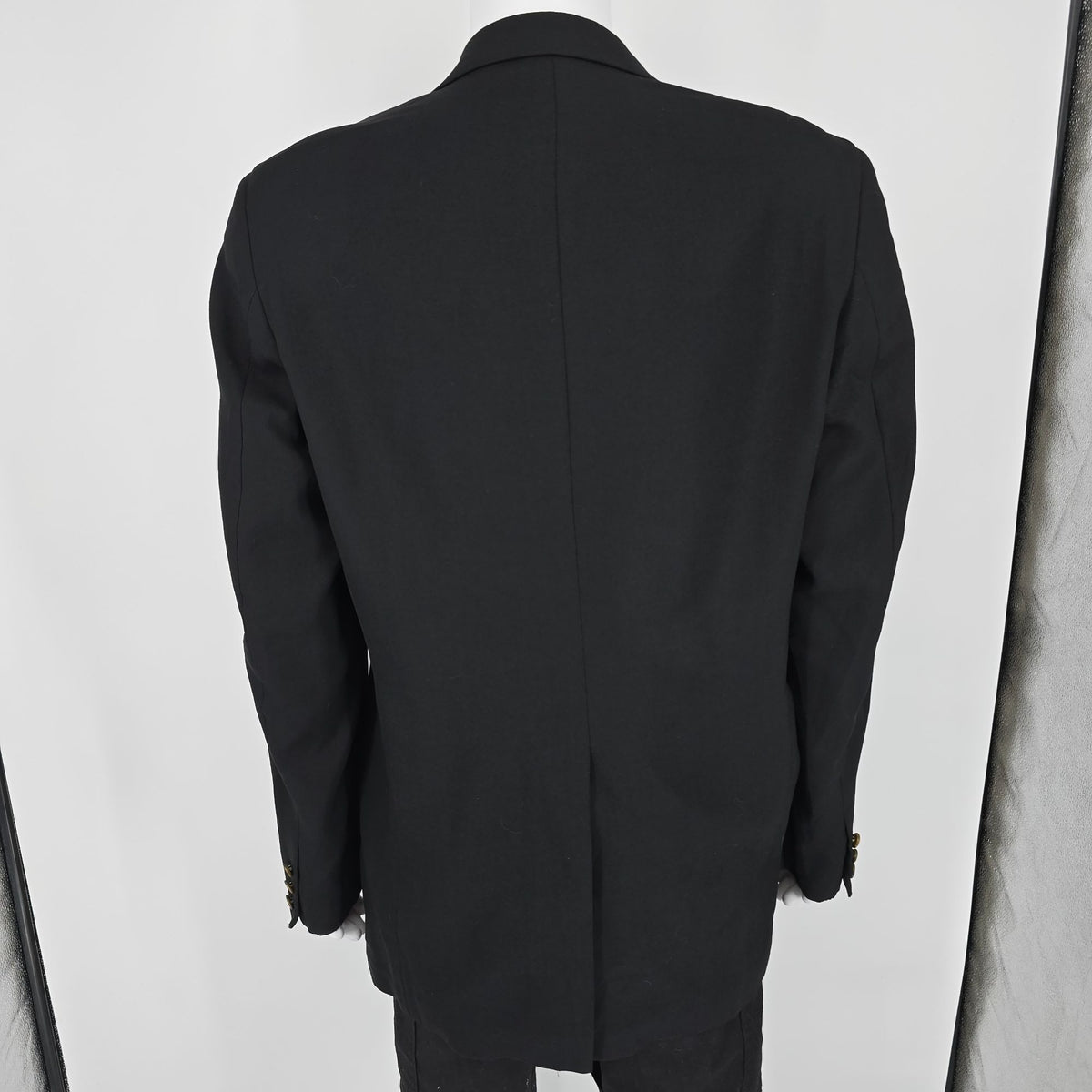 Vintage 1980s Christian Dior Monsieur Black Cambridge Police Blazer (42L) *Flaws