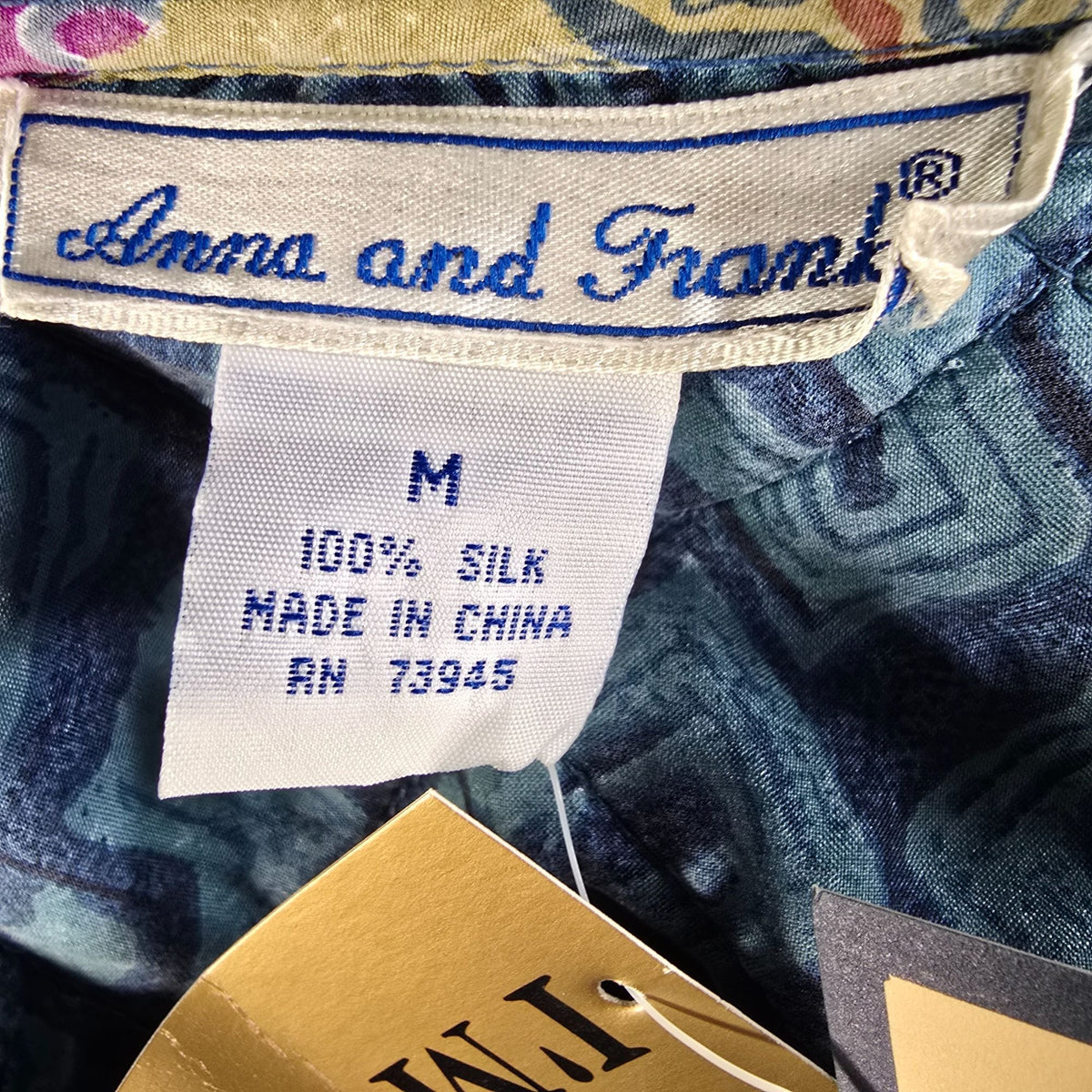 Deadstock NWT Vintage 1990s Anna and Frank Reversible Lightweight Silk Jacket (M)