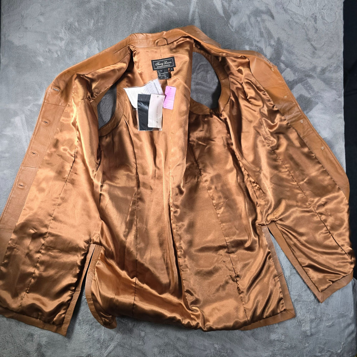 Vintage NWT Y2K Terry Lewis Classic Luxuries Leather Duster Long Vest (XL)