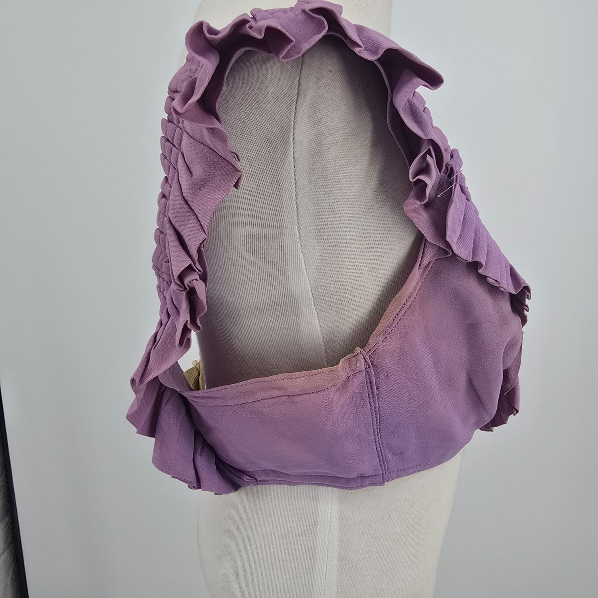 Vintage 1940s Maidenform Allo-Ette Customized Lavendar Covered Costume Bra (30)