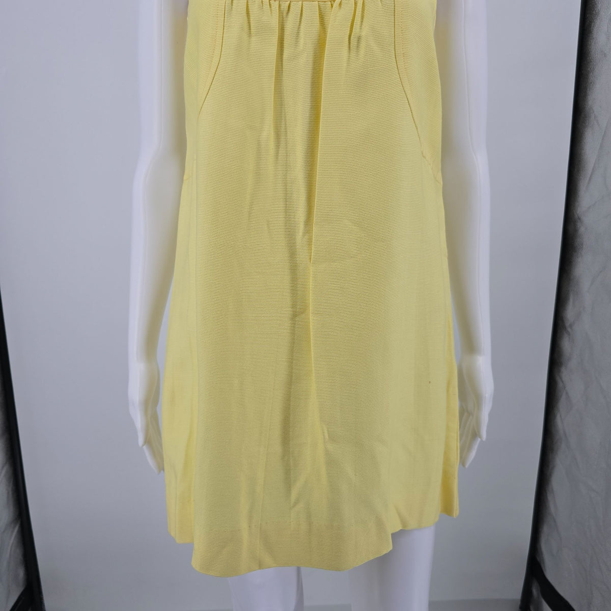 Vintage 1960s Bill Beaton For Borgenicht Bros. Yellow Sleeveless Mod Mini Dress (XS)