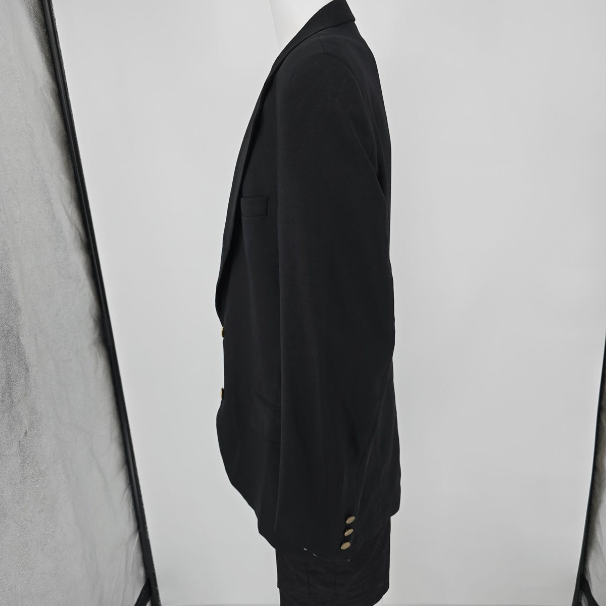Vintage 1980s Christian Dior Monsieur Black Cambridge Police Blazer (42L) *Flaws