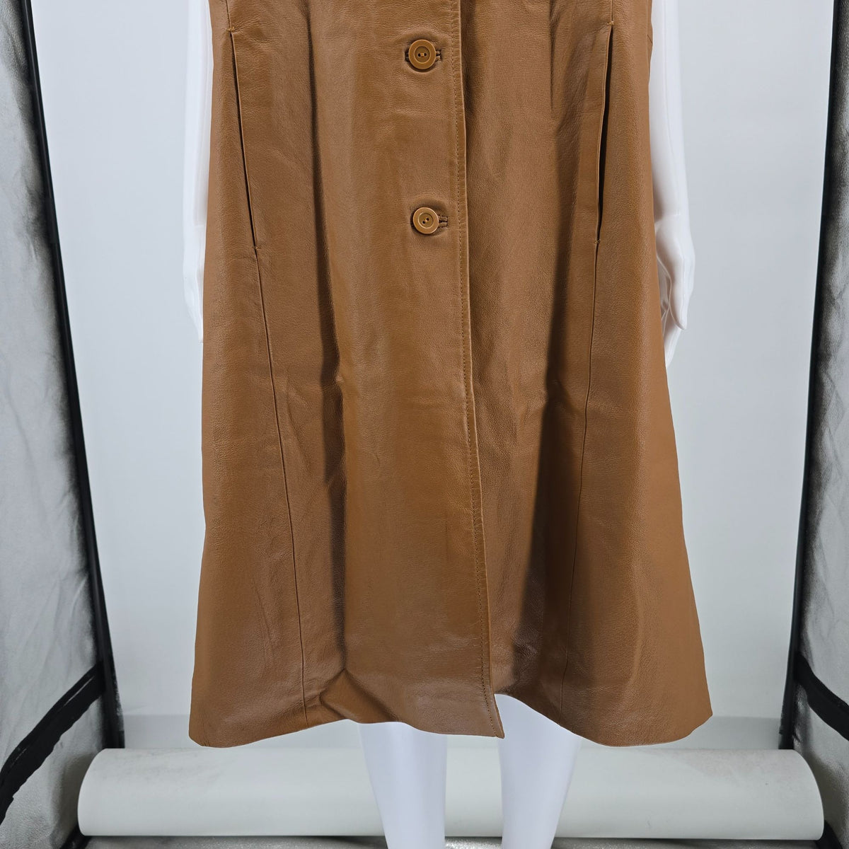 Vintage NWT Y2K Terry Lewis Classic Luxuries Leather Duster Long Vest (XL)