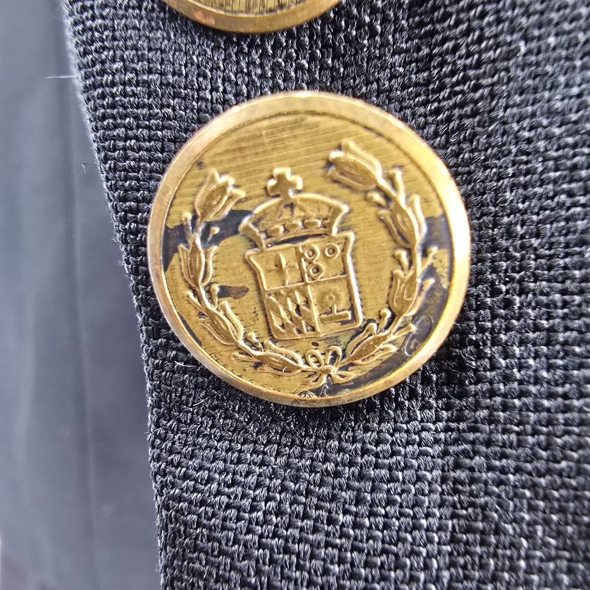 Vintage 1980s Christian Dior Monsieur Black Cambridge Police Blazer (42L) *Flaws