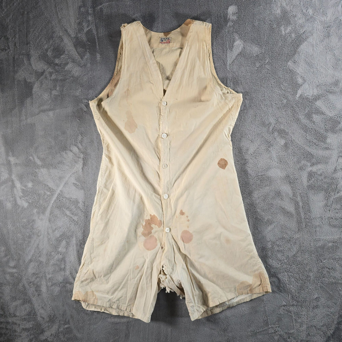 Vintage 1920s Police and Firemen Sleeveless Athletic Union Suit (M) *Damaged
