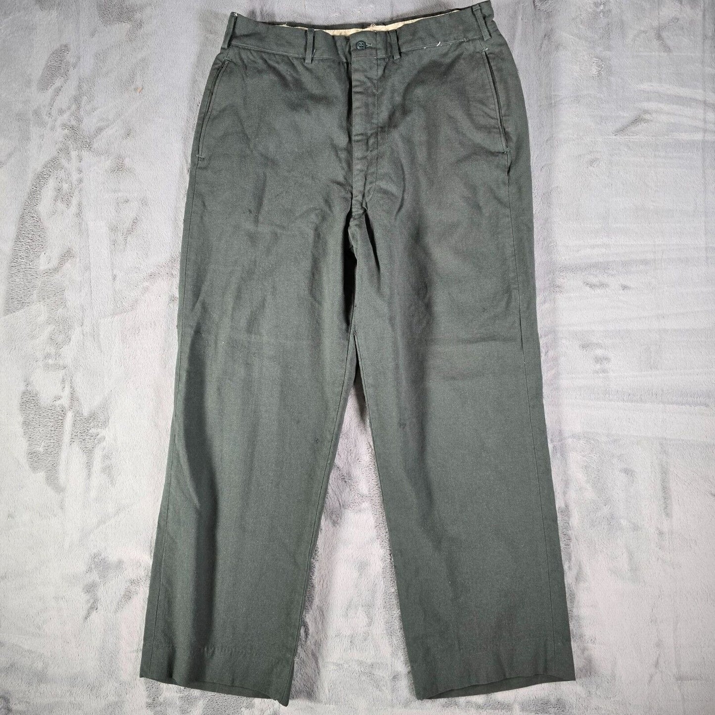 Vintage 1965 U.S. Army Vietnam Man's Wool Serge AG 44 Green Trousers (32x28)