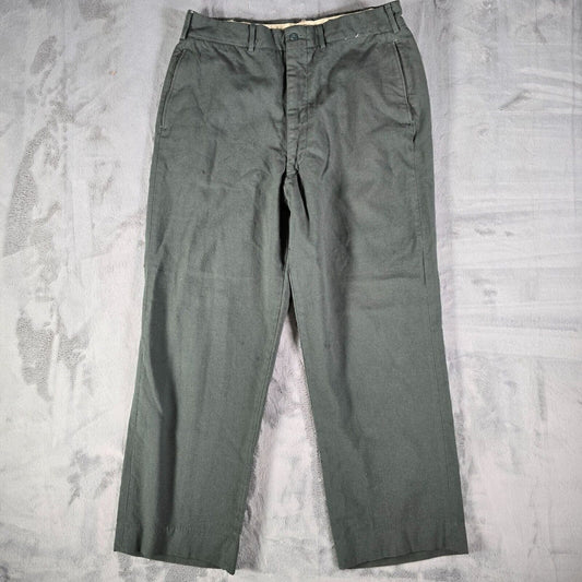 Vintage 1965 U.S. Army Vietnam Man's Wool Serge AG 44 Green Trousers (32x28)