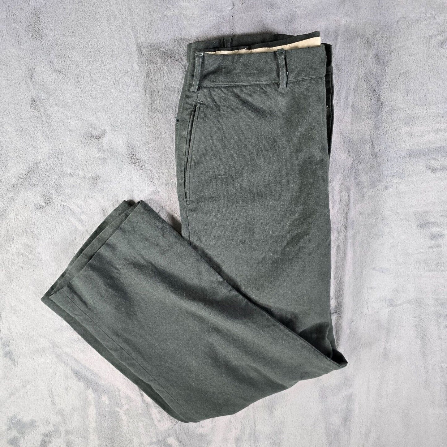 Vintage 1965 U.S. Army Vietnam Man's Wool Serge AG 44 Green Trousers (32x28)