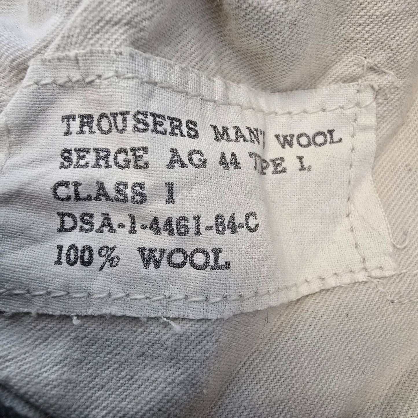 Vintage 1965 U.S. Army Vietnam Man's Wool Serge AG 44 Green Trousers (32x28)