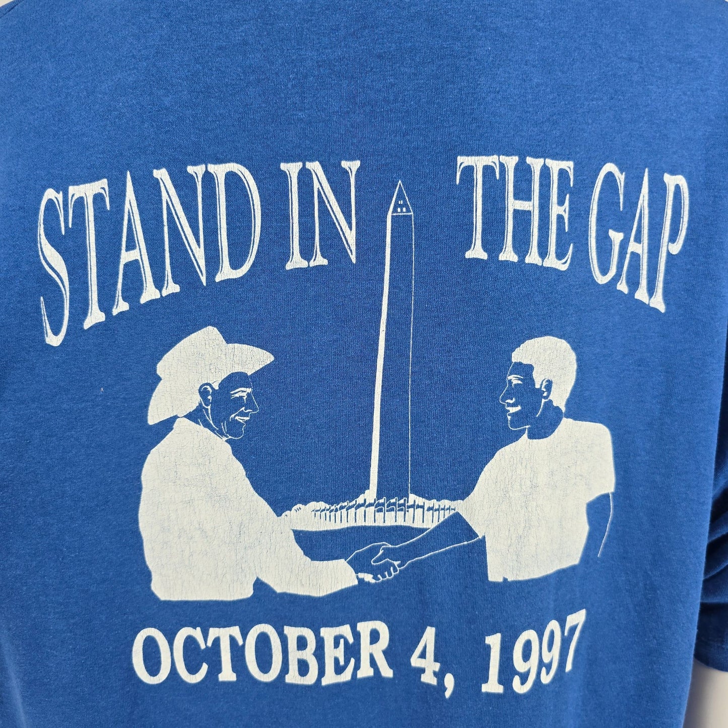 Vintage 1997 Promise Keepers Men of Integrity Stand in the Gap T-Shirt (XXL)