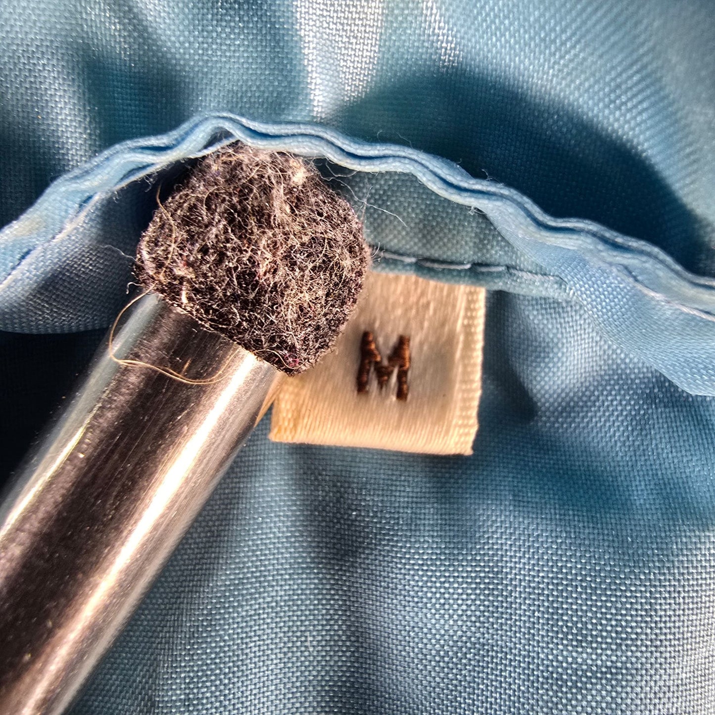 Vintage 1970s Montgomery Ward Women's Sky Blue Nylon Snap Button Jacket (Medium)