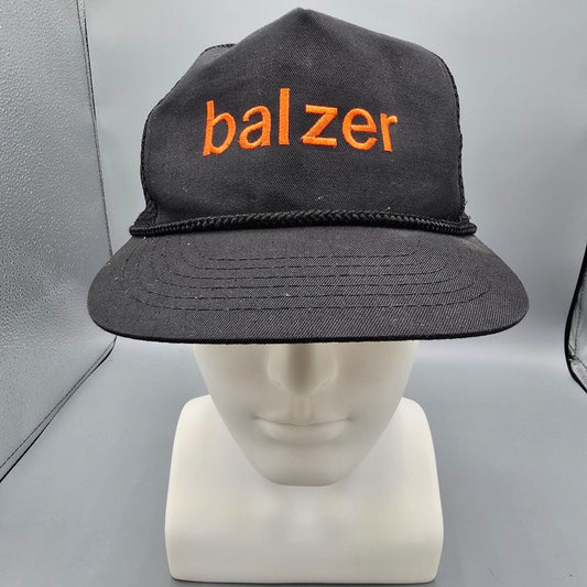 Vintage Balzer Embroidered Logo Black Youth Size Players Five Panel Hat