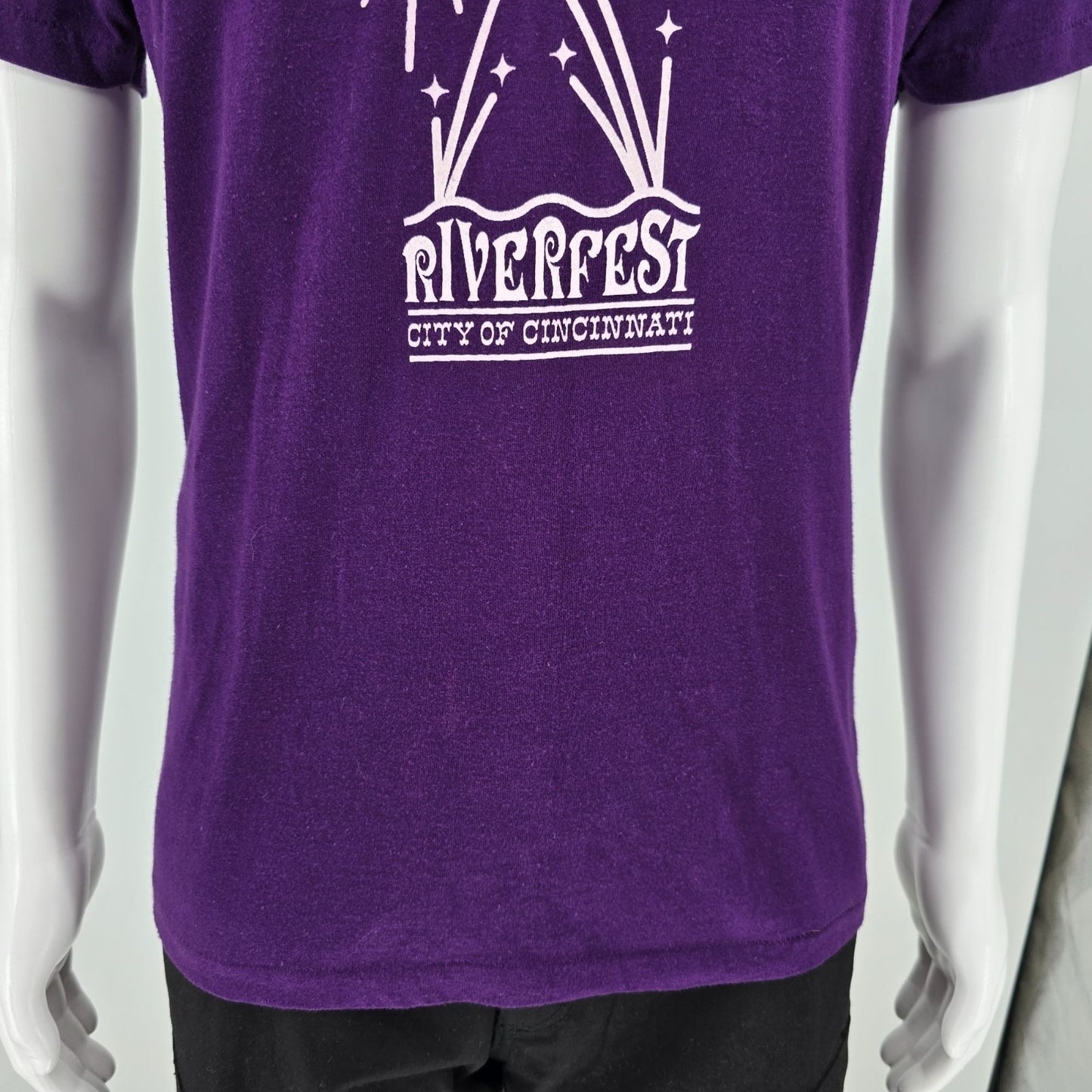 Vintage 1980s Screen Stars City Of Cincinnati Riverfest Purple T-Shirt (M)