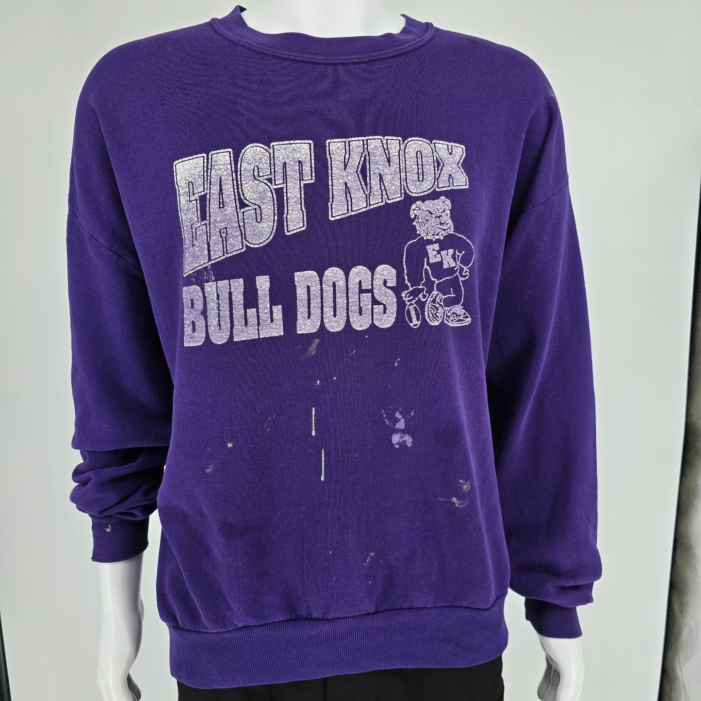 Distressed Vintage 1990s East Knox Bull Dogs Howard, Ohio Sweatshirt (2XL)