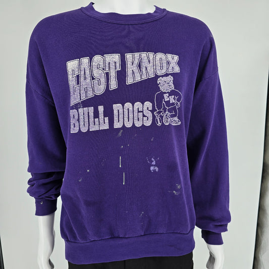 Distressed Vintage 1990s East Knox Bull Dogs Howard, Ohio Sweatshirt (2XL)
