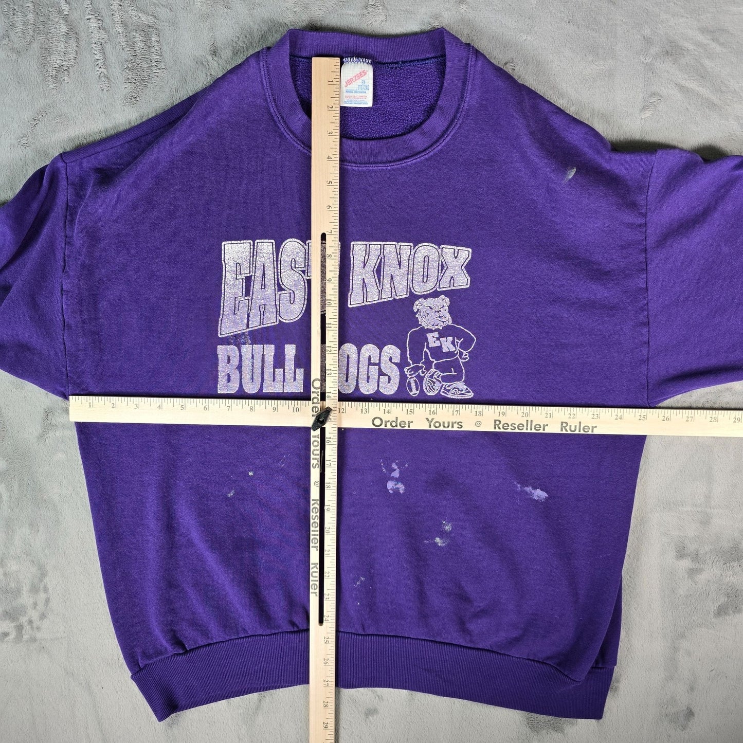 Distressed Vintage 1990s East Knox Bull Dogs Howard, Ohio Sweatshirt (2XL)