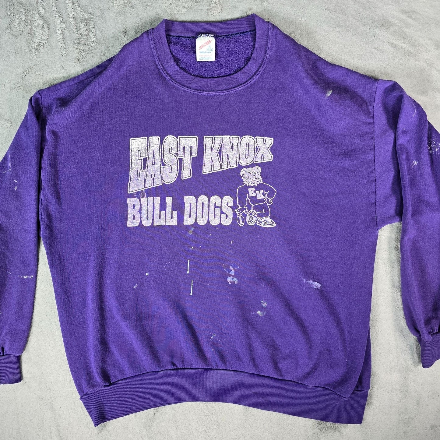 Distressed Vintage 1990s East Knox Bull Dogs Howard, Ohio Sweatshirt (2XL)