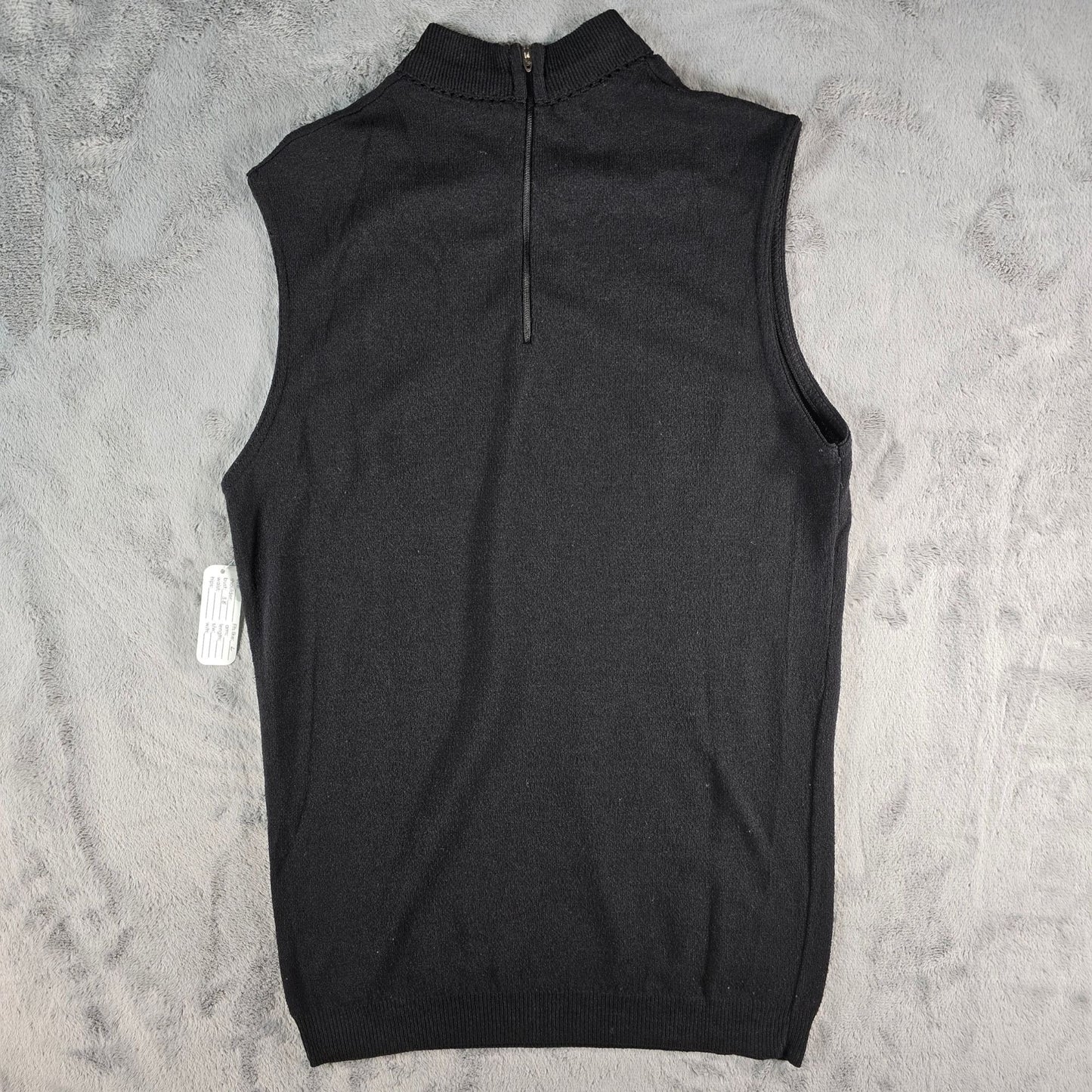 Vintage 1970s She Shells by Fairfield Black Sleeveless Sweater Vest (M)