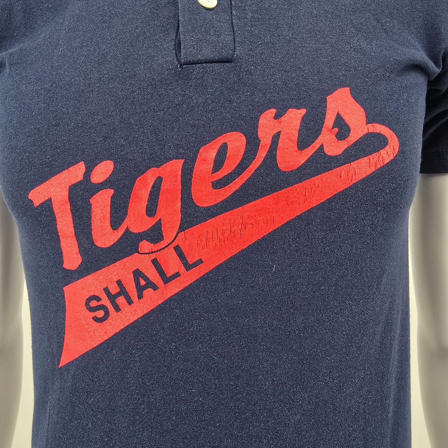 Vintage 1990s Soffe Shirts Tigers Shall Scroggins #7 Henley T-Shirt -Youth Large