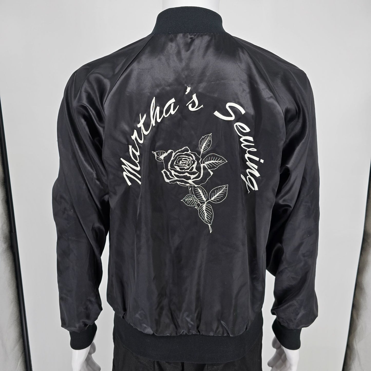 Vintage 1990s Auburn Sportswear "Martha's Sewing" Back Graphic Nylon Jacket (S)