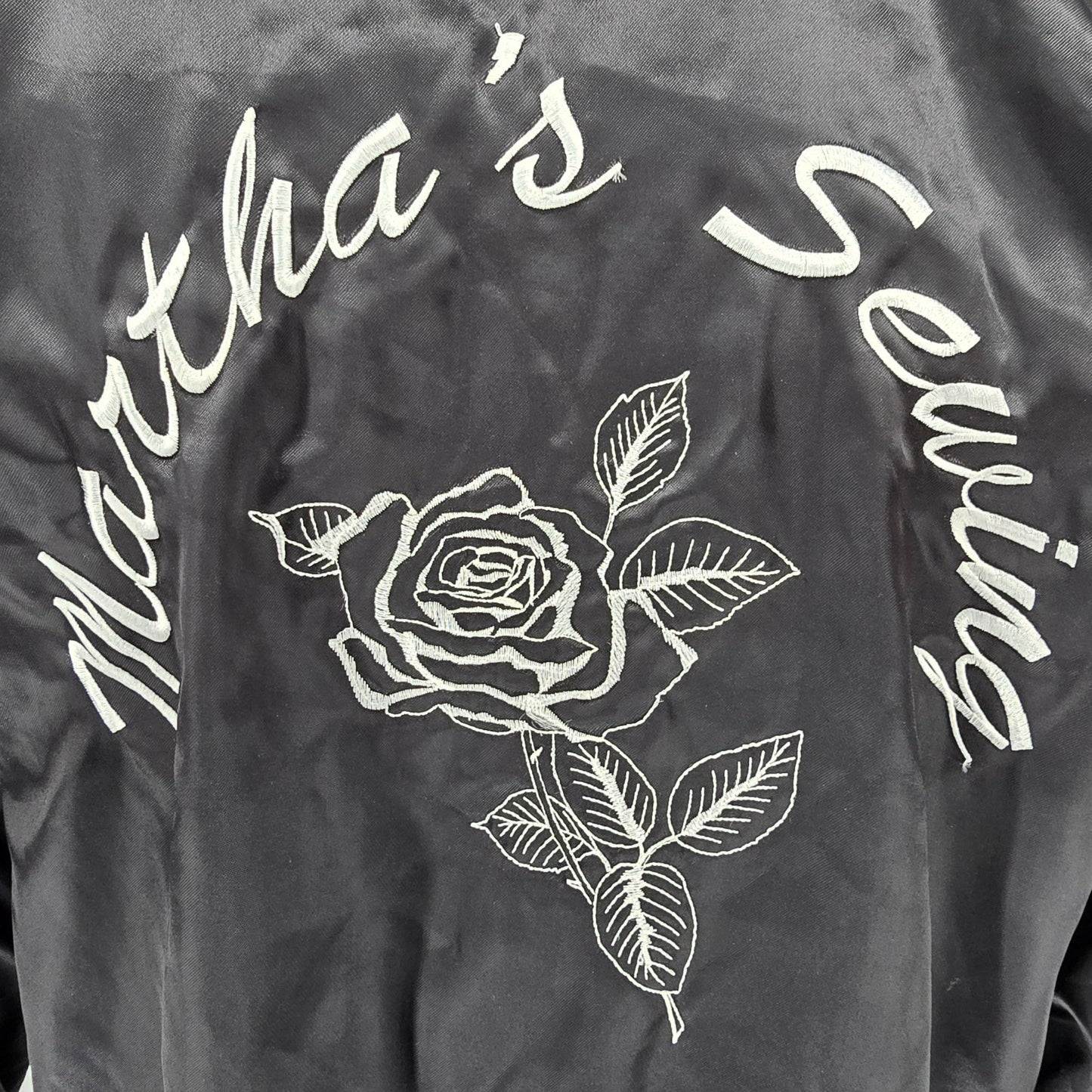 Vintage 1990s Auburn Sportswear "Martha's Sewing" Back Graphic Nylon Jacket (S)