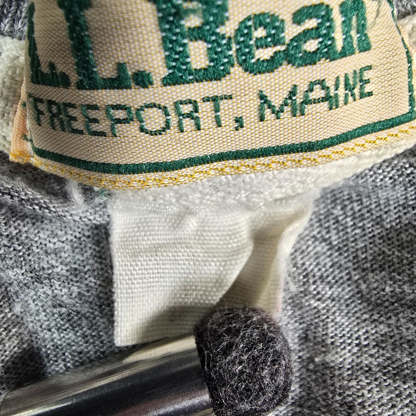 Vintage 1990s L.L. Bean Heather Gray Contrast Placket Raglan Polo Shirt (L)