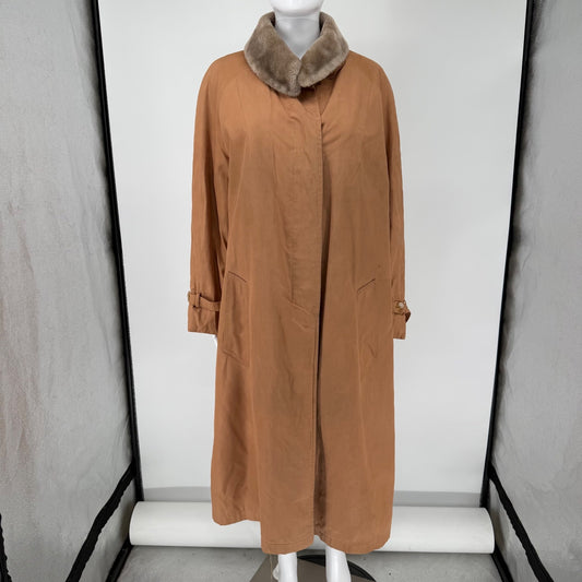 Vintage 1970s Misty Harbor Borgazia Faux Fur Lined Any Weather Coat (L/XL)