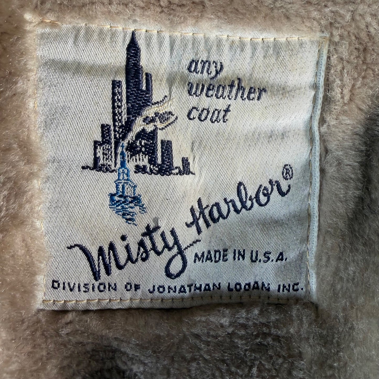 Vintage 1970s Misty Harbor Borgazia Faux Fur Lined Any Weather Coat (L/XL)