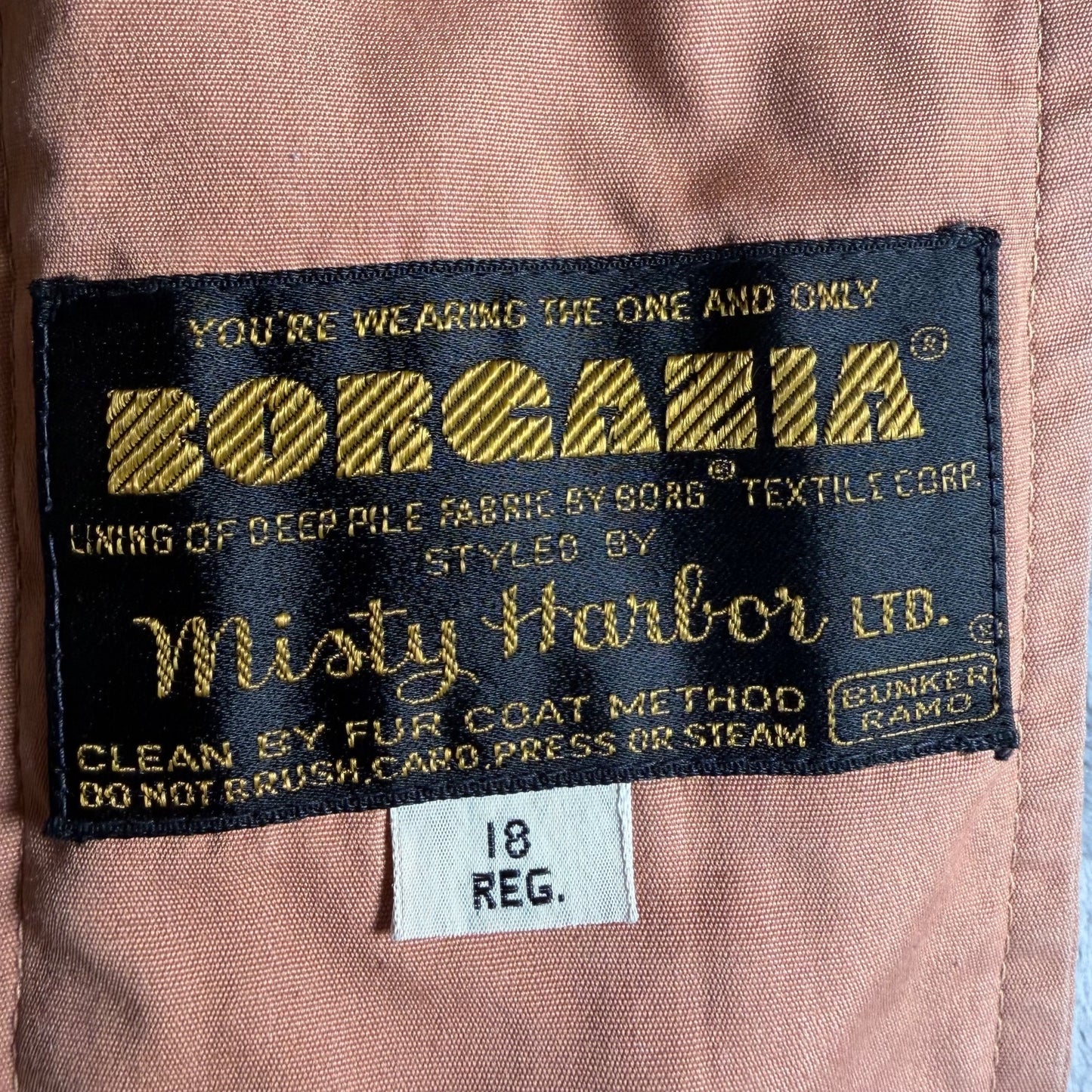 Vintage 1970s Misty Harbor Borgazia Faux Fur Lined Any Weather Coat (L/XL)