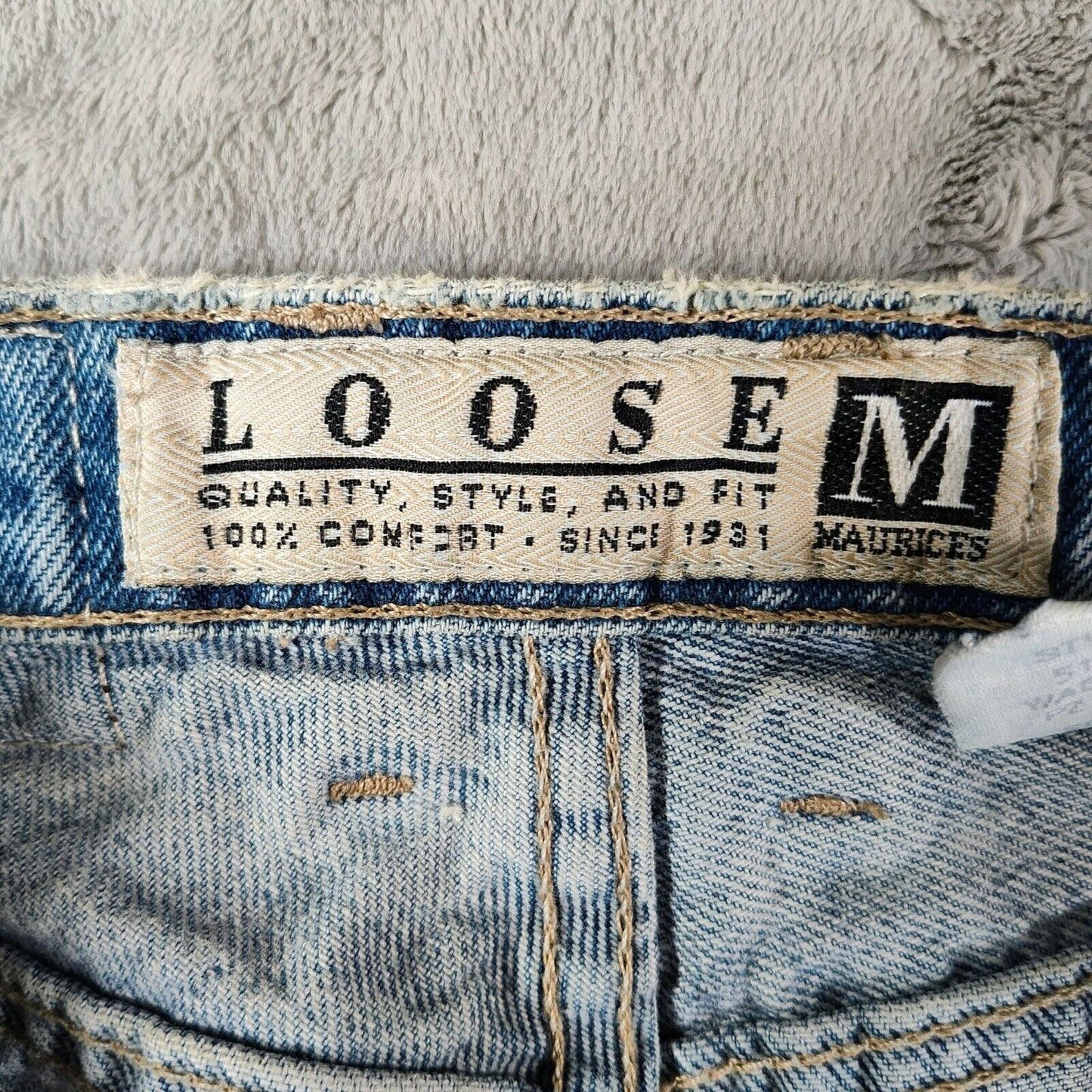 Vintage Maurices Women's 100% Cotton Light Blue Denim Loose Fit Jeans (6 Reg)