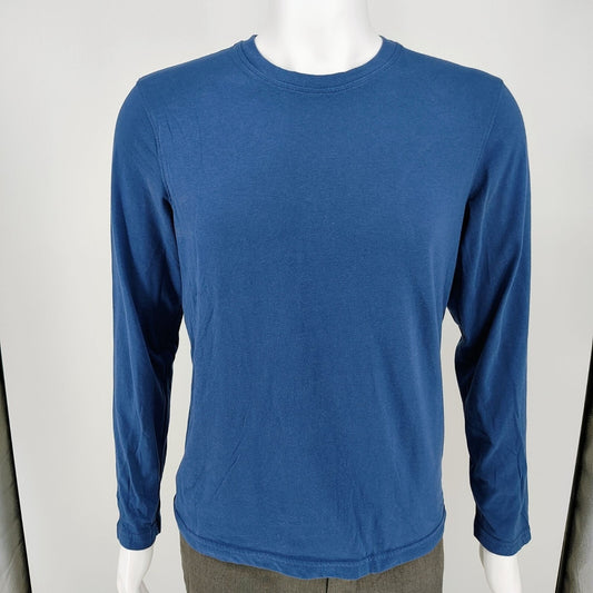 Sonoma Goods For Life Mens Blue Heather Cotton/Poly Long Sleeve Pajama Top (S)