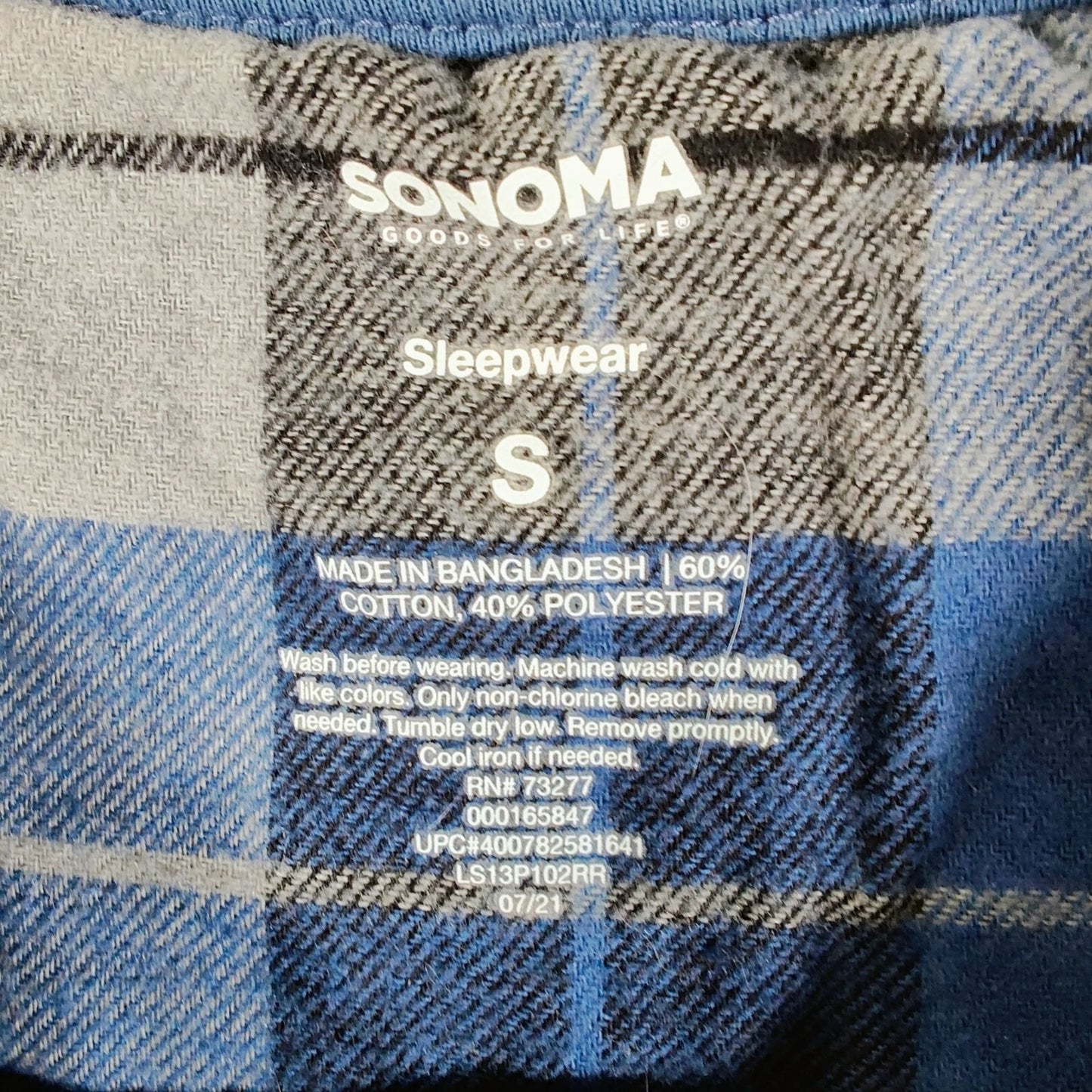 Sonoma Goods For Life Mens Blue Heather Cotton/Poly Long Sleeve Pajama Top (S)