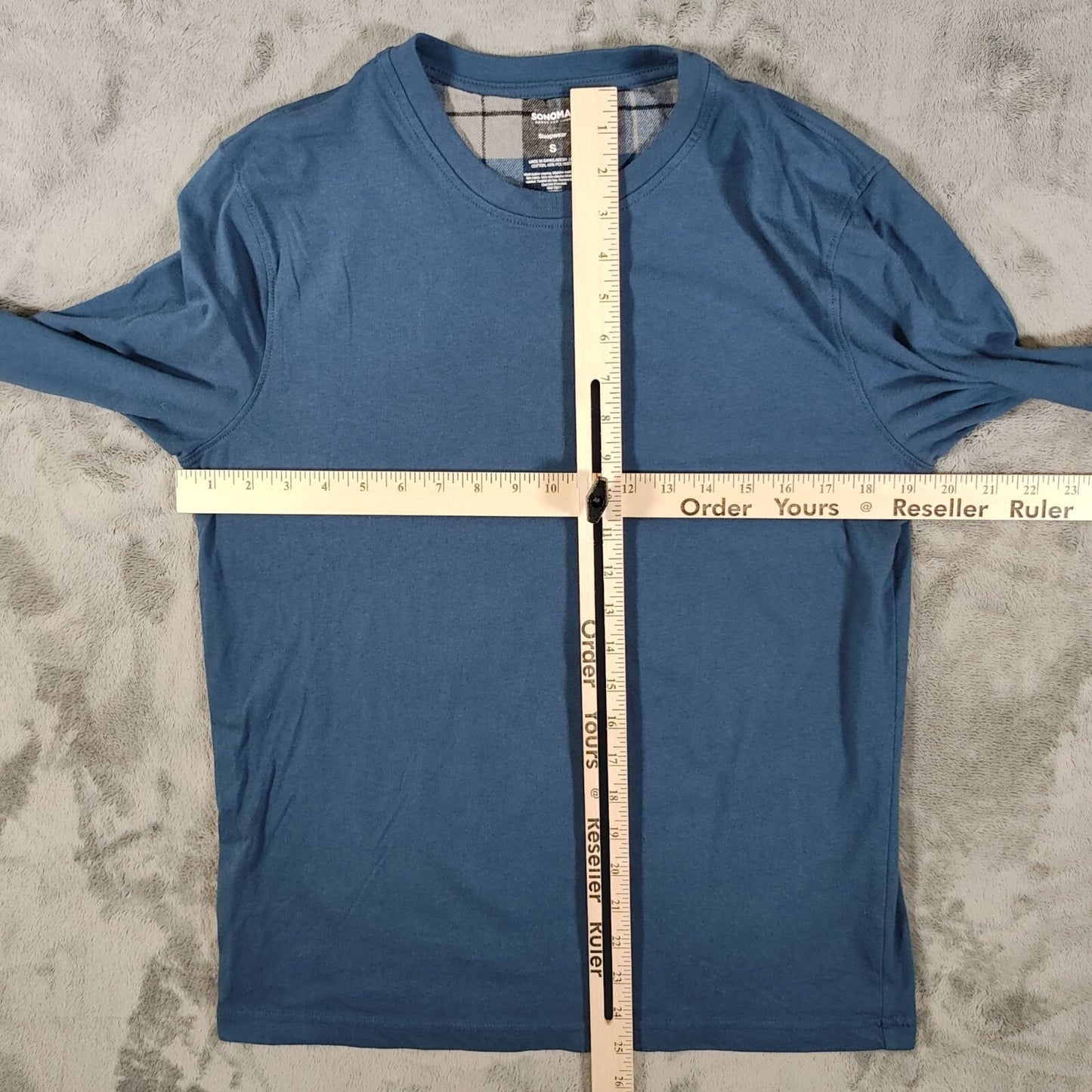 Sonoma Goods For Life Mens Blue Heather Cotton/Poly Long Sleeve Pajama Top (S)