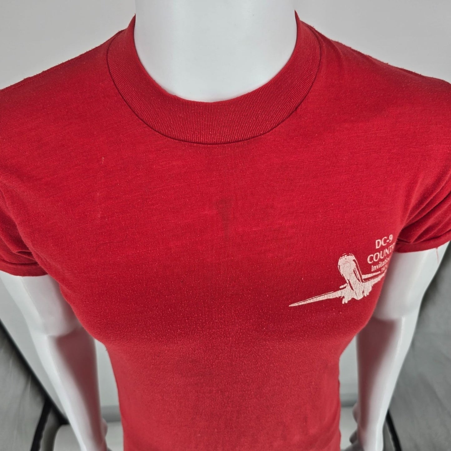 Vintage 1974 Red DC-9 Country Invitational Single Stitch Graphic T-Shirt (S)
