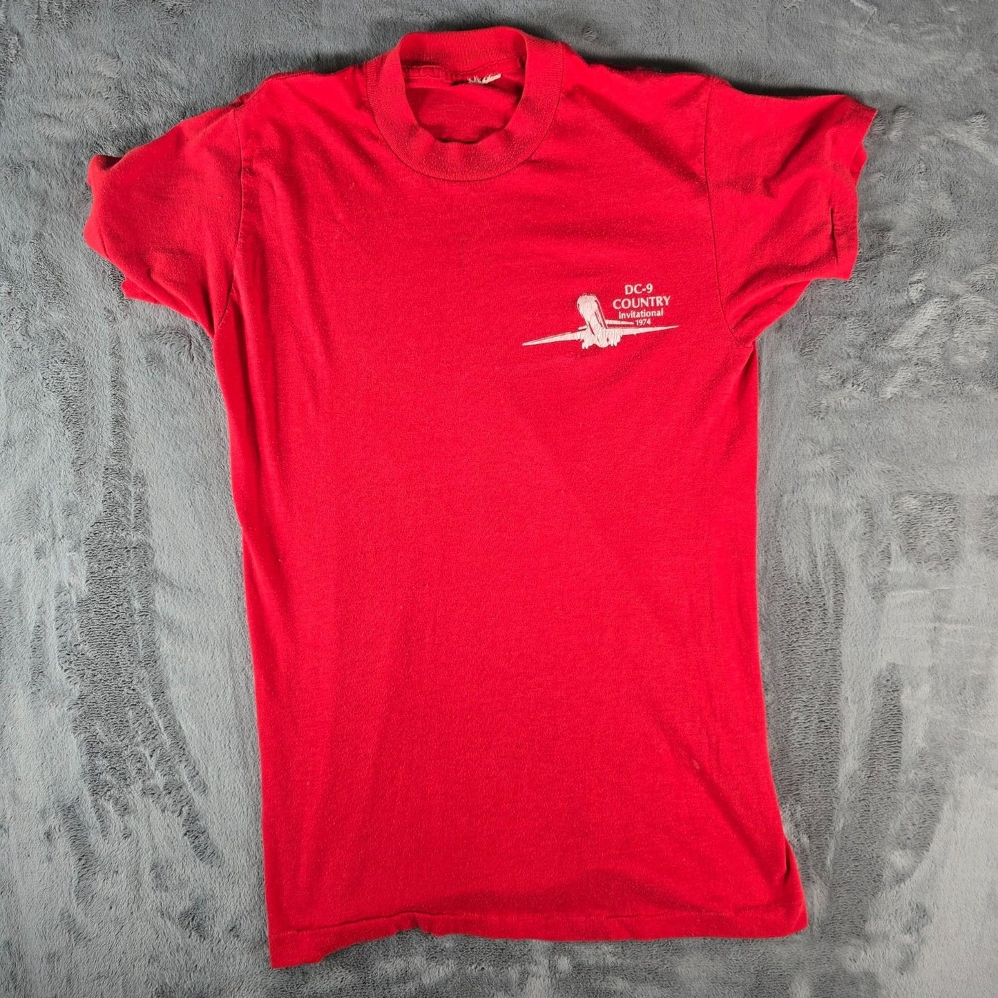 Vintage 1974 Red DC-9 Country Invitational Single Stitch Graphic T-Shirt (S)